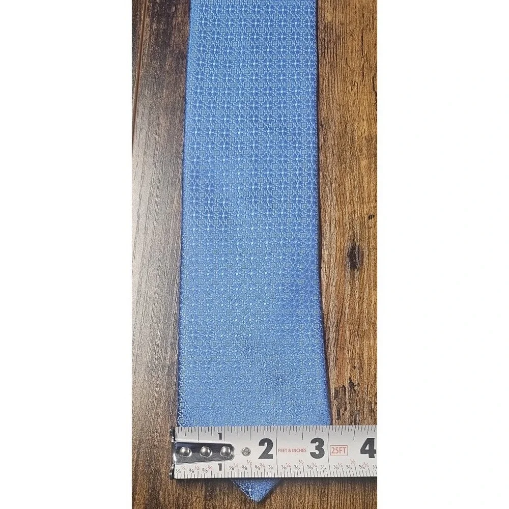 Charvet Place Vendome Silk Tie Blue Geometric Design 57x3
